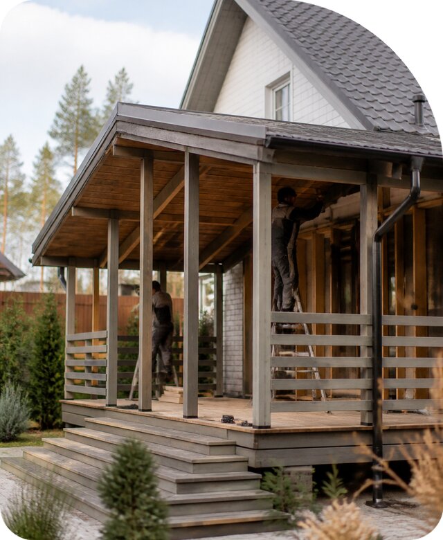Монтаж веранды к дому в Кронштадте под ключ от 46953 р. | РадиДОМА-Крн